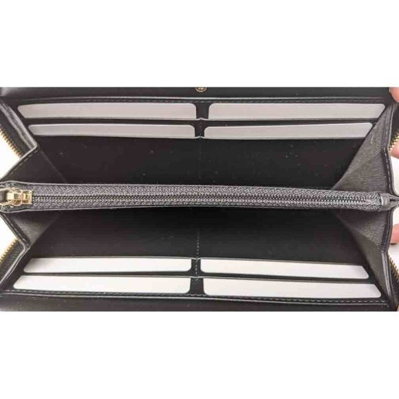 SOLD Chanel Black Filigree Zip Around Wallet - Picture 3 of 5